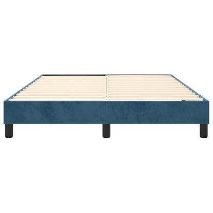 Boxspringframe Fluweel Donkerblauw 140 x 190 cm 25 cm