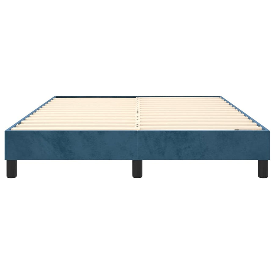 Boxspringframe Fluweel Donkerblauw 140 x 190 cm 25 cm