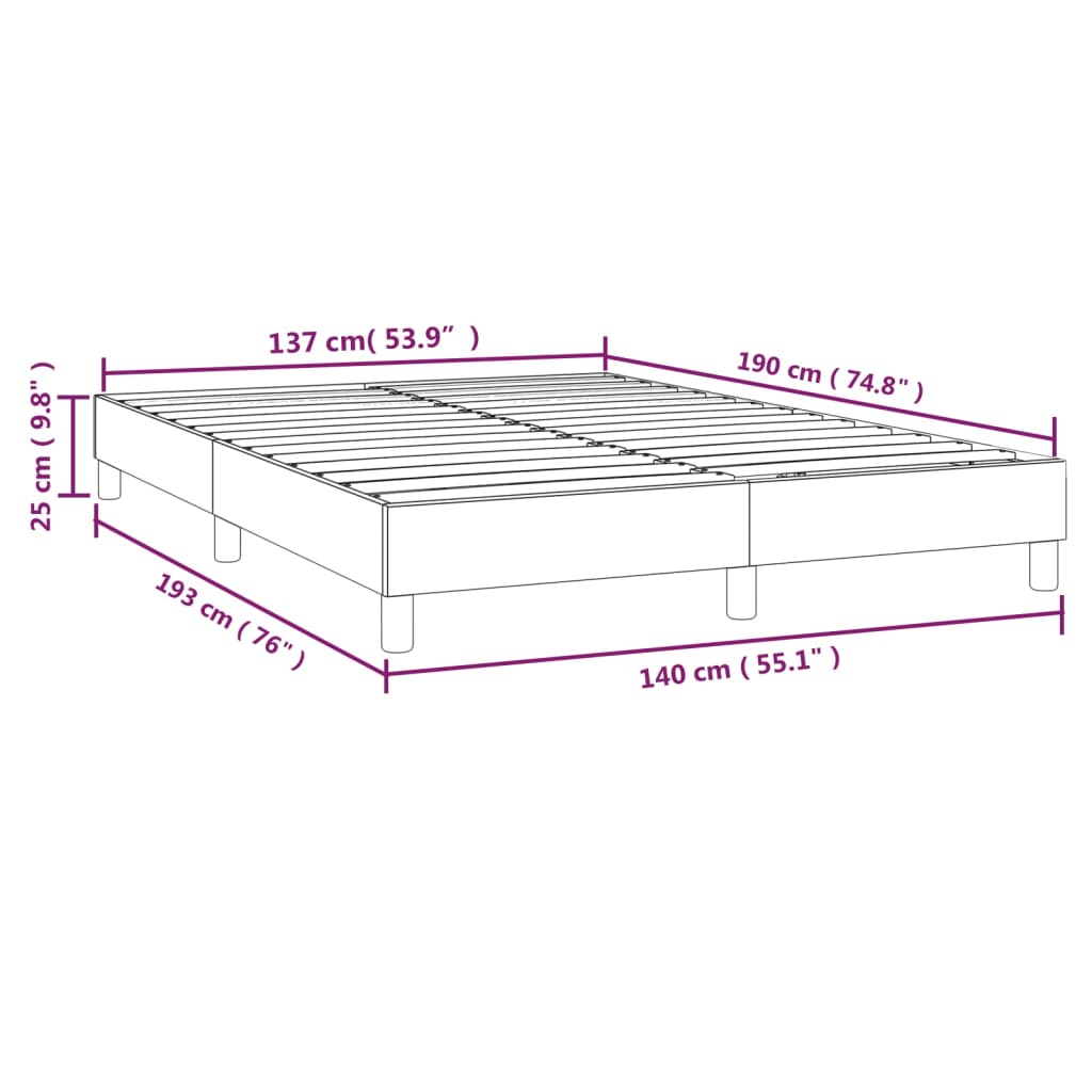 Boxspringframe Fluweel Roze 140 x 190 cm 25 cm