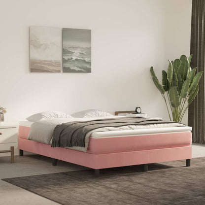 Boxspringframe Fluweel Roze 140 x 190 cm 25 cm