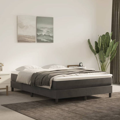 Boxspringframe Fluweel Donkergrijs 140 x 200 cm 25 cm