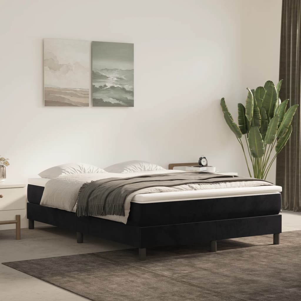 Boxspringframe Fluweel Zwart 140 x 200 cm 25 cm