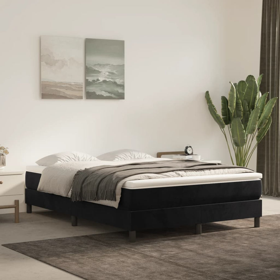 Boxspringframe Fluweel Zwart 140 x 200 cm 25 cm