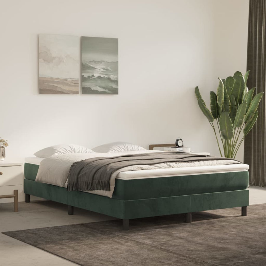 Boxspringframe Fluweel Donkergroen 140 x 200 cm 25 cm