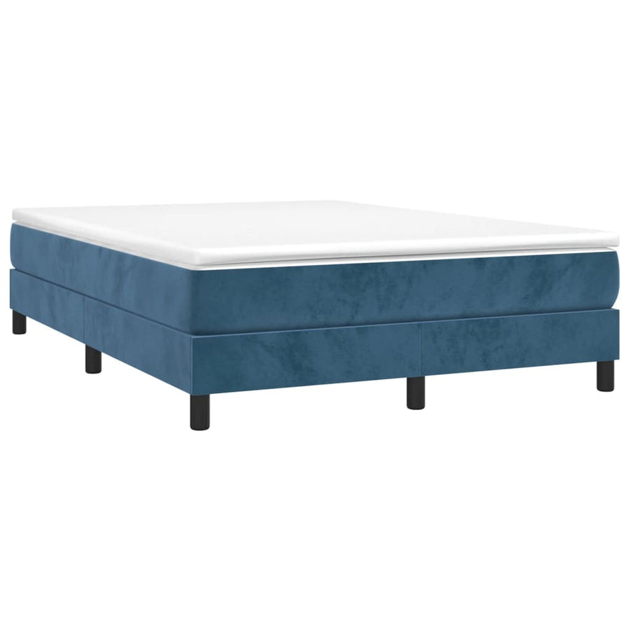 Boxspringframe Fluweel Donkerblauw 140 x 200 cm 25 cm