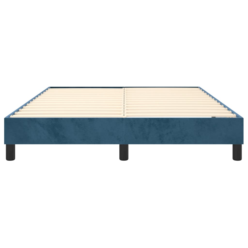 Boxspringframe Fluweel Donkerblauw 140 x 200 cm 25 cm