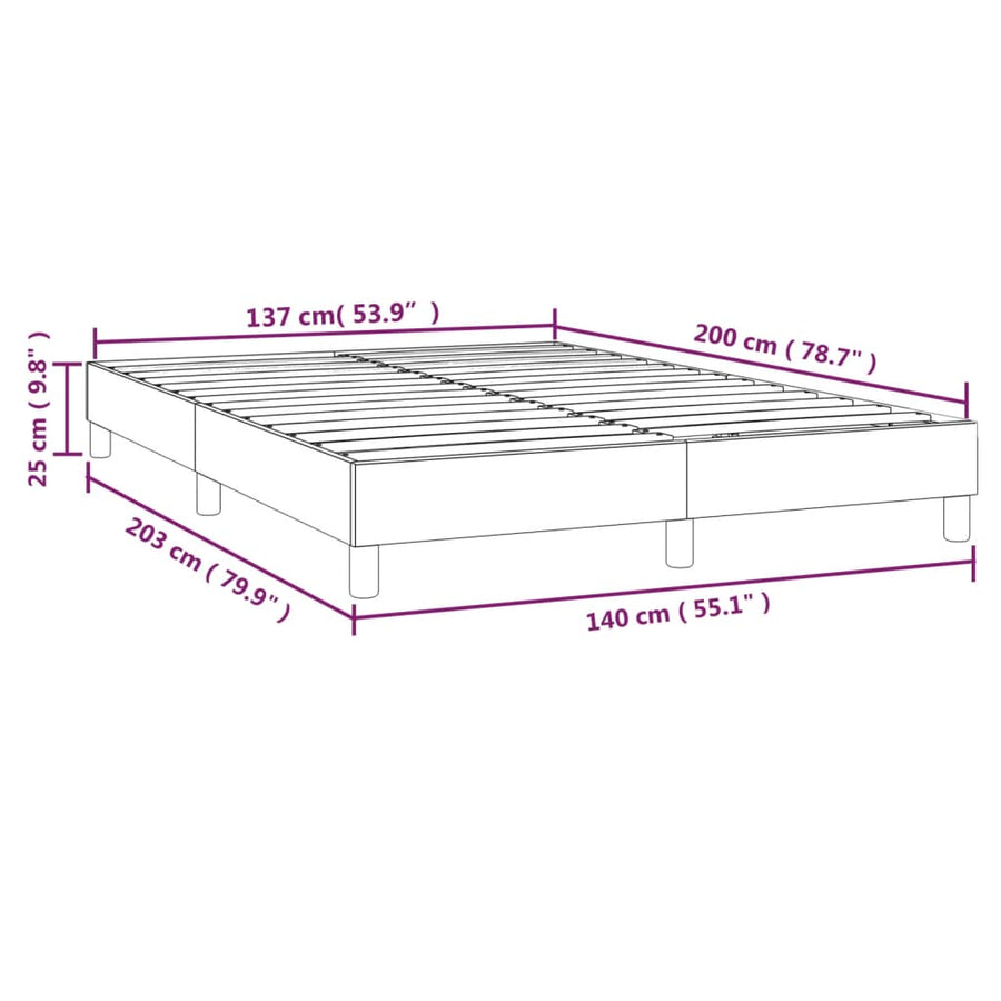 Boxspringframe Fluweel Roze 140 x 200 cm 25 cm