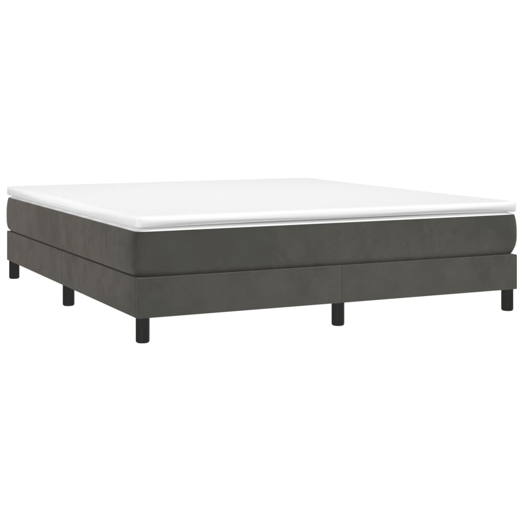 Boxspringframe Fluweel Donkergrijs 160 x 200 cm 25 cm