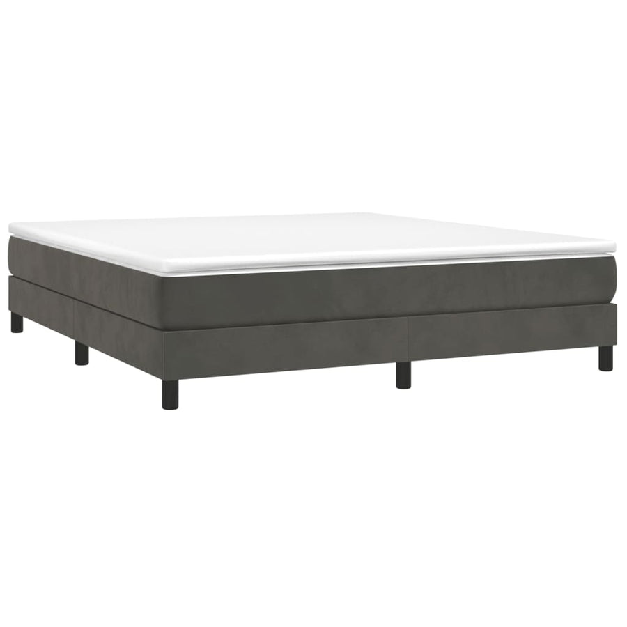 Boxspringframe Fluweel Donkergrijs 160 x 200 cm 25 cm