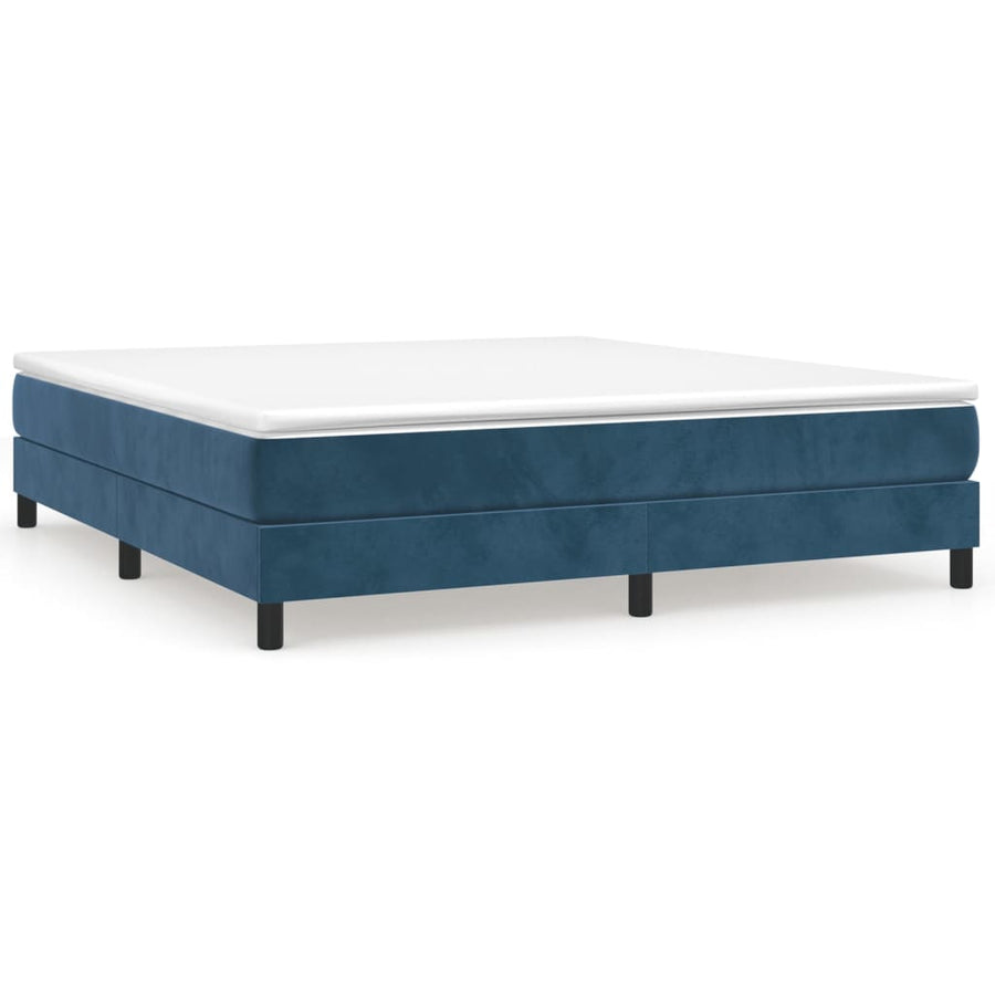 Boxspringframe Fluweel Donkerblauw 160 x 200 cm 25 cm