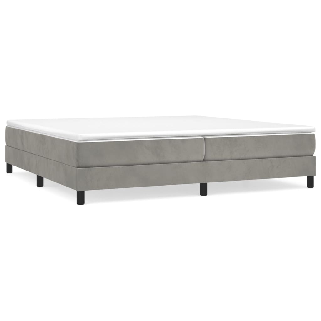 Boxspringframe Fluweel Lichtgrijs 200 x 200 cm 25 cm