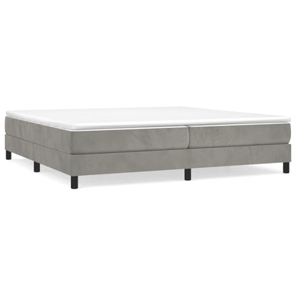 Boxspringframe Fluweel Lichtgrijs 200 x 200 cm 25 cm