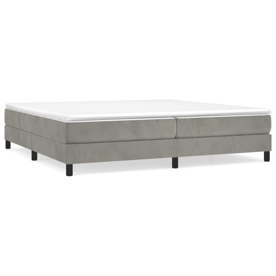 Boxspringframe Fluweel Lichtgrijs 200 x 200 cm 25 cm