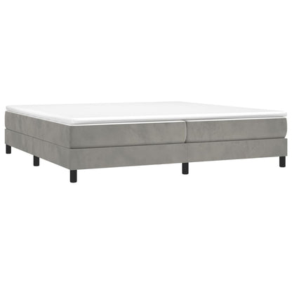 Boxspringframe Fluweel Lichtgrijs 200 x 200 cm 25 cm