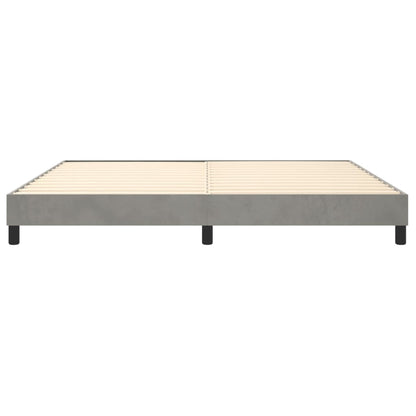 Boxspringframe Fluweel Lichtgrijs 200 x 200 cm 25 cm