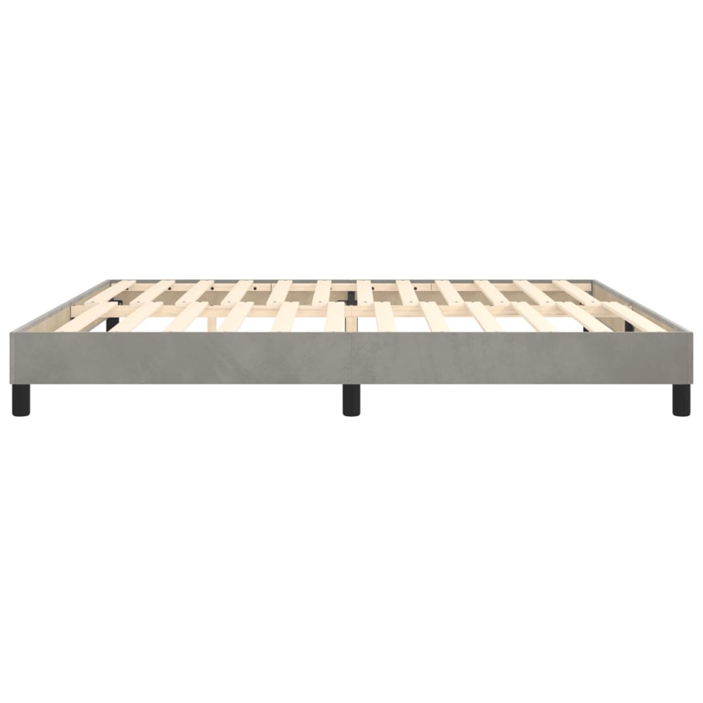 Boxspringframe Fluweel Lichtgrijs 200 x 200 cm 25 cm