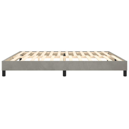 Boxspringframe Fluweel Lichtgrijs 200 x 200 cm 25 cm