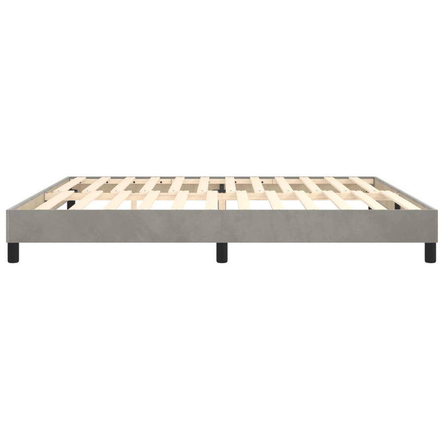 Boxspringframe Fluweel Lichtgrijs 200 x 200 cm 25 cm
