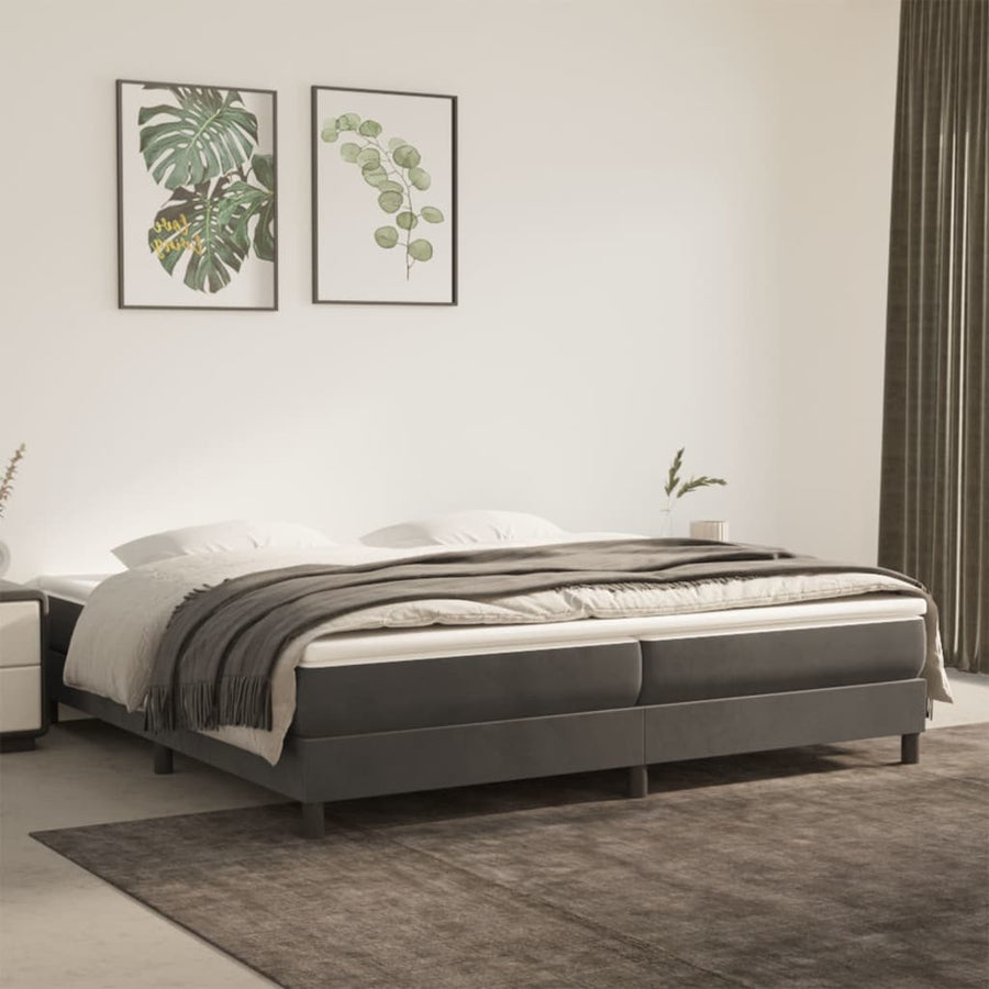 Boxspringframe Fluweel Donkergrijs 200 x 200 cm 25 cm