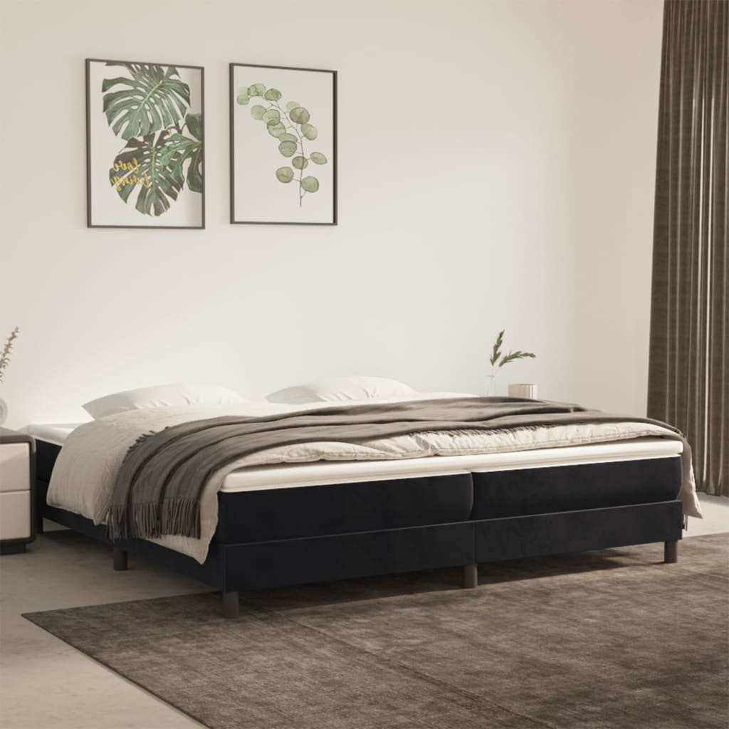 Boxspringframe Fluweel Zwart 200 x 200 cm 25 cm