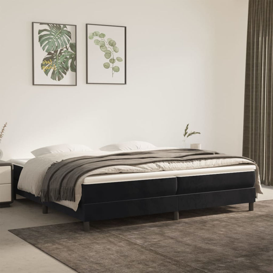 Boxspringframe Fluweel Zwart 200 x 200 cm 25 cm