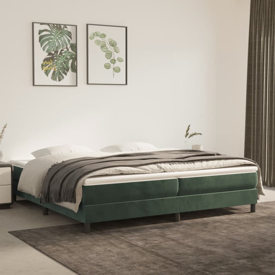 Boxspringframe Fluweel Donkergroen 200 x 200 cm 25 cm
