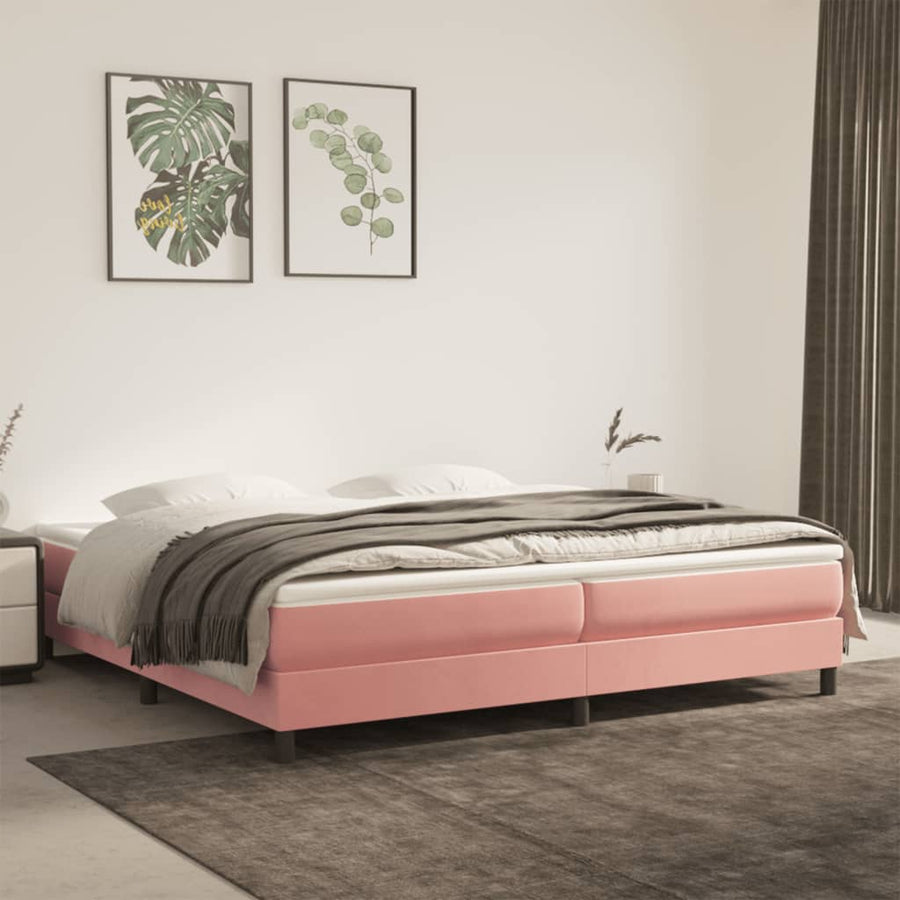 Boxspringframe Fluweel Roze 200 x 200 cm 25 cm
