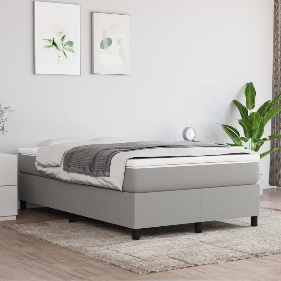 Boxspringframe Stof Lichtgrijs 120 x 200 cm 35 cm