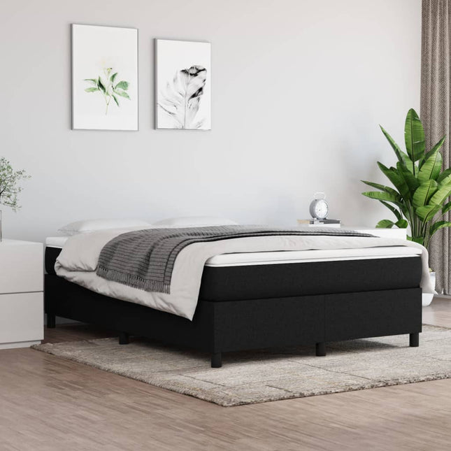 Boxspringframe stof zwart 140x190 cm 140 x 190 cm 35 cm