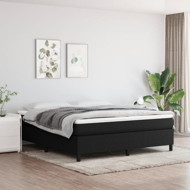 Boxspringframe stof zwart 160x200 cm 160 x 200 cm 35 cm