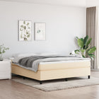 Box spring bed fabric cream 160x200 cm