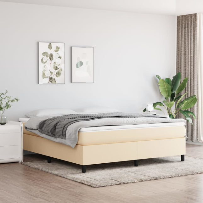 Boxspringframe Stof Kleurig Crème 160 x 200 cm 35 cm