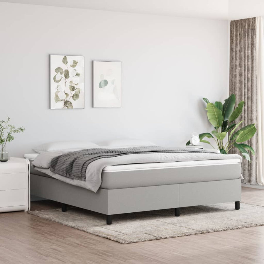 Boxspringframe Stof Lichtgrijs 180 x 200 cm 35 cm