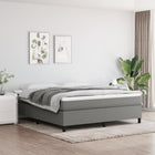 Box spring bed dark grey fabric 180x200 cm