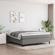 Box spring bed dark grey fabric 180x200 cm