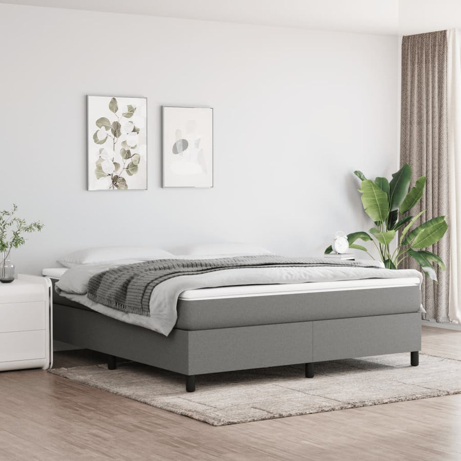 Boxspringframe Stof Donkergrijs 180 x 200 cm 35 cm