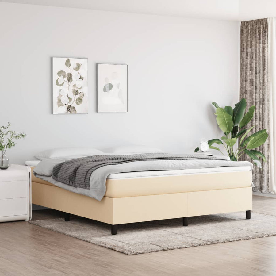 Boxspringframe Stof Kleurig Crème 180 x 200 cm 35 cm