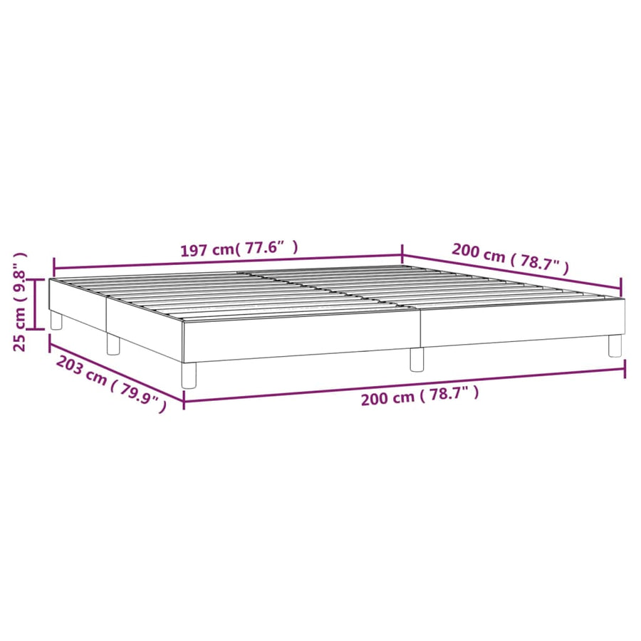 Boxspringframe Stof Zwart 200 x 200 cm 35 cm