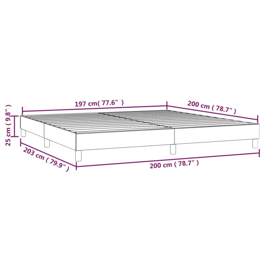 Boxspringframe Stof Taupe 200X200 Cm