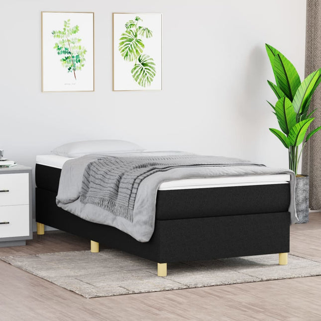 Boxspringframe Stof Zwart 90 x 190 cm 35 cm