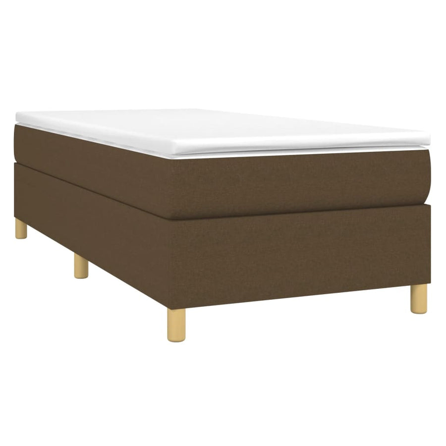 Boxspringframe stof donkerbruin 90x190 cm 90 x 190 cm 35 cm