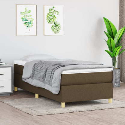 Boxspringframe stof donkerbruin 90x190 cm 90 x 190 cm 35 cm