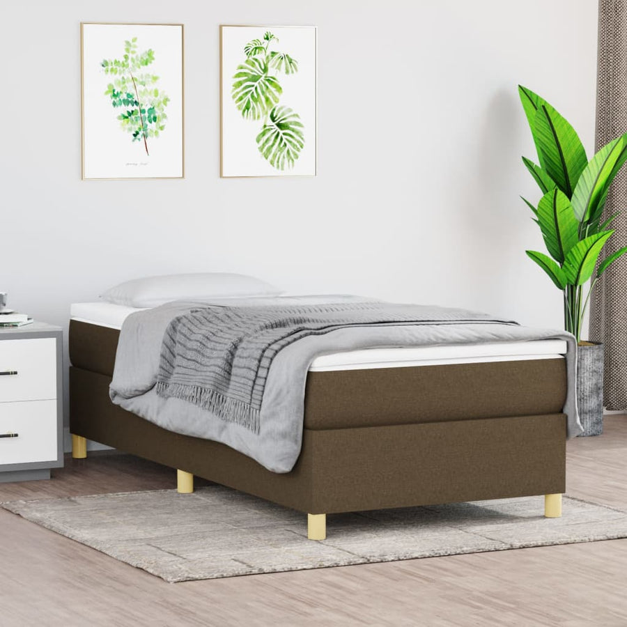Boxspringframe stof donkerbruin 90x190 cm 90 x 190 cm 35 cm