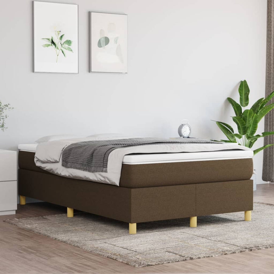 Boxspringframe stof donkerbruin 120x200 cm 120 x 200 cm 35 cm