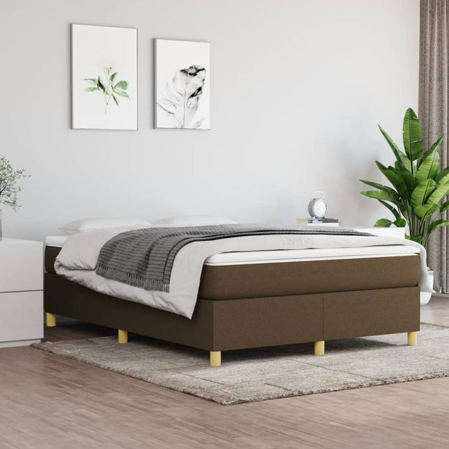 Boxspringframe stof donkerbruin 140x200 cm 140 x 200 cm 35 cm