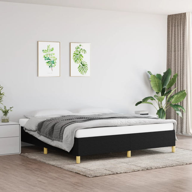 Boxspringframe Stof Zwart 160 x 200 cm 35 cm