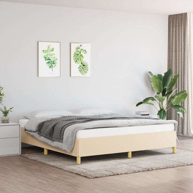 Boxspringframe Stof Kleurig Crème 160 x 200 cm 35 cm