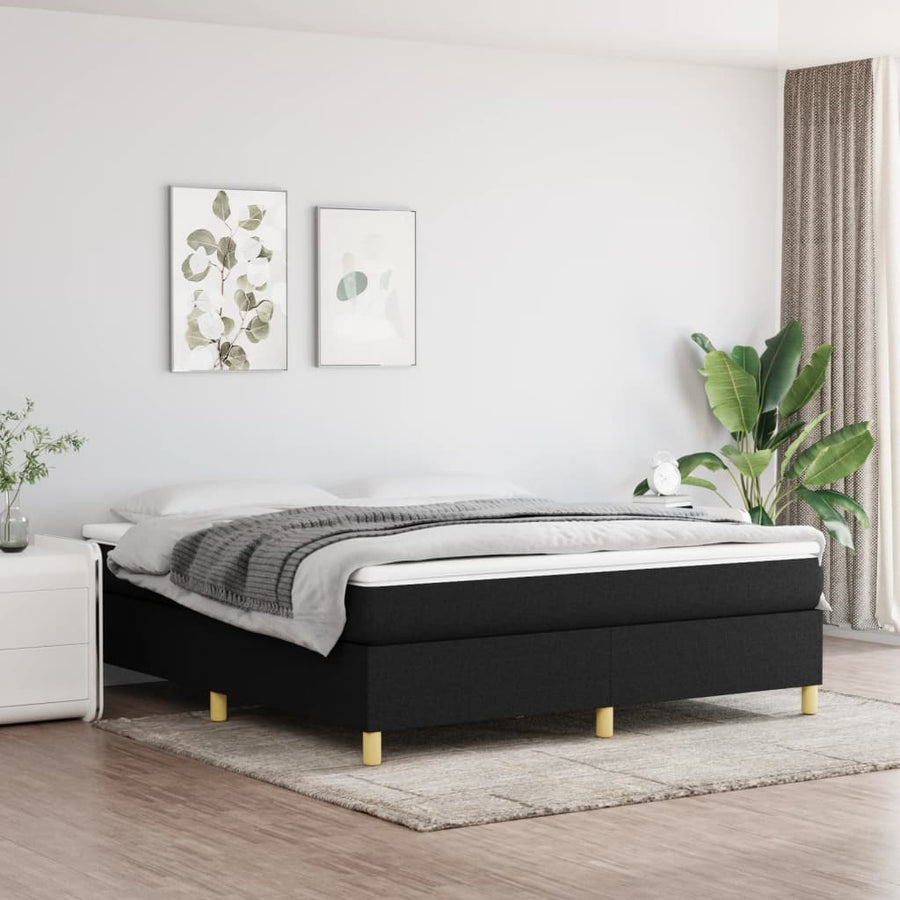 Boxspringframe Stof Zwart 180 x 200 cm 35 cm