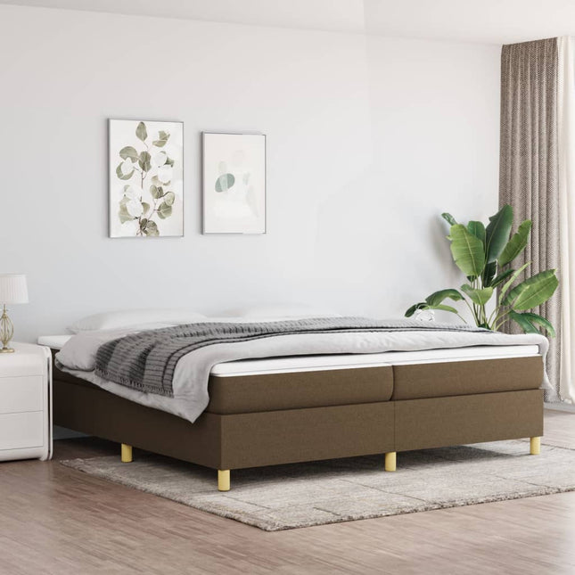 Boxspringframe stof donkerbruin 200x200 cm 200 x 200 cm 35 cm