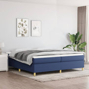 Blue fabric box spring bed 200x200 cm
